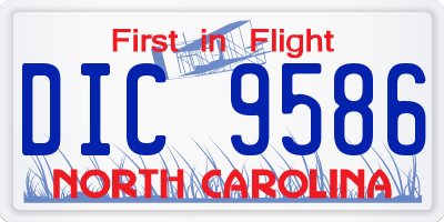 NC license plate DIC9586