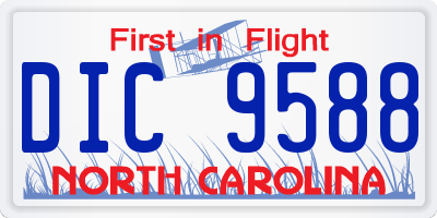 NC license plate DIC9588