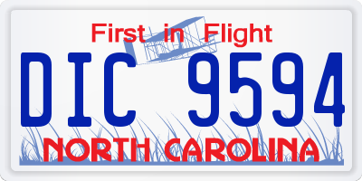 NC license plate DIC9594