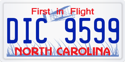 NC license plate DIC9599