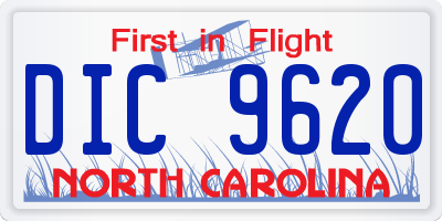 NC license plate DIC9620