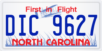NC license plate DIC9627