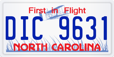 NC license plate DIC9631