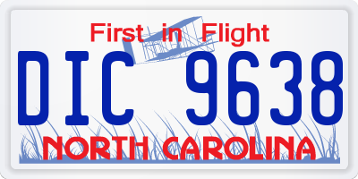 NC license plate DIC9638
