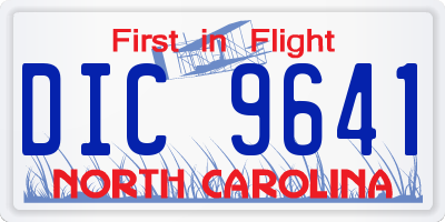 NC license plate DIC9641