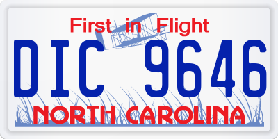 NC license plate DIC9646