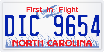 NC license plate DIC9654