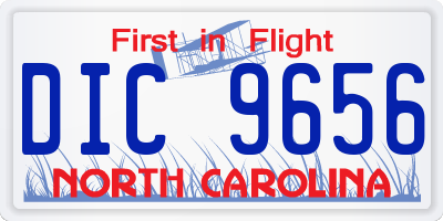 NC license plate DIC9656