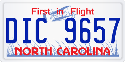 NC license plate DIC9657