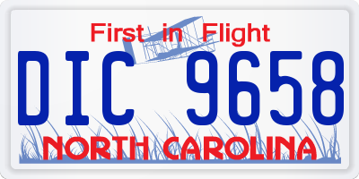 NC license plate DIC9658