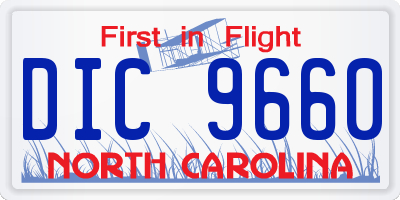 NC license plate DIC9660