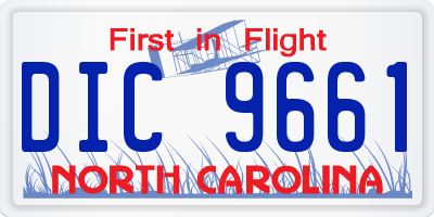 NC license plate DIC9661