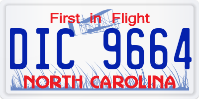 NC license plate DIC9664