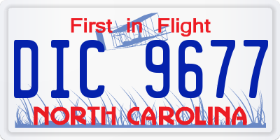 NC license plate DIC9677