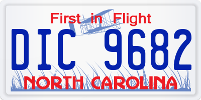 NC license plate DIC9682