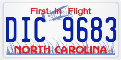 NC license plate DIC9683