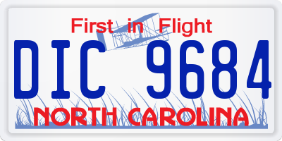 NC license plate DIC9684