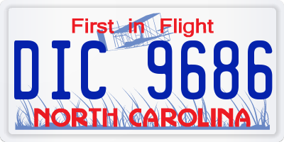 NC license plate DIC9686
