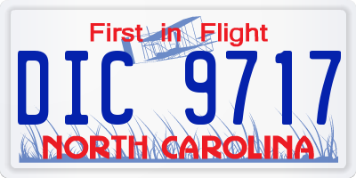NC license plate DIC9717