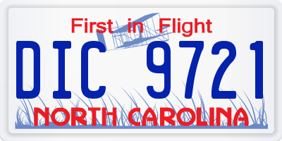 NC license plate DIC9721