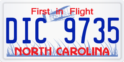 NC license plate DIC9735