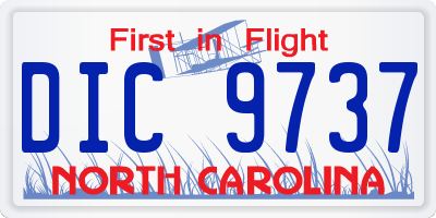 NC license plate DIC9737