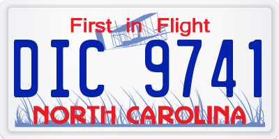 NC license plate DIC9741