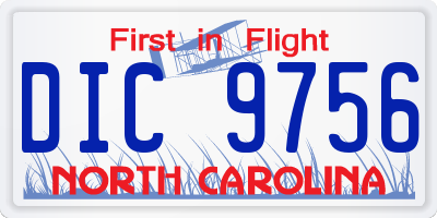 NC license plate DIC9756