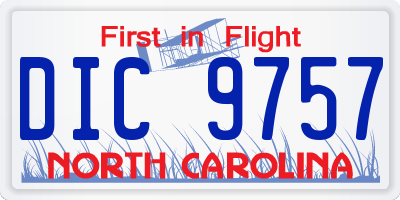 NC license plate DIC9757