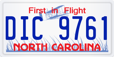 NC license plate DIC9761