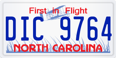NC license plate DIC9764