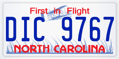 NC license plate DIC9767