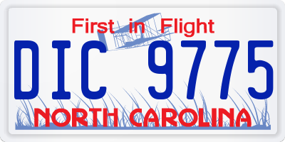NC license plate DIC9775