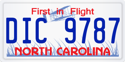 NC license plate DIC9787