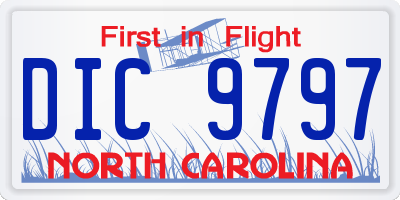 NC license plate DIC9797