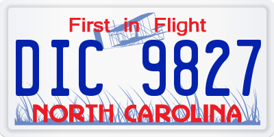 NC license plate DIC9827