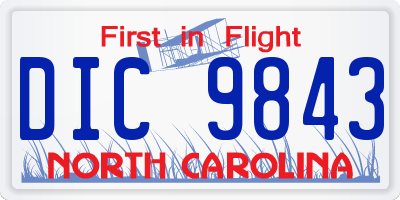 NC license plate DIC9843