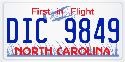 NC license plate DIC9849