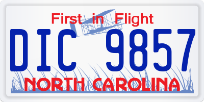 NC license plate DIC9857