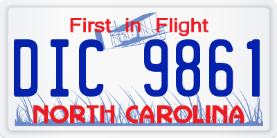 NC license plate DIC9861