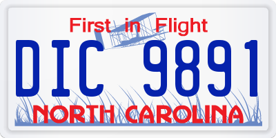 NC license plate DIC9891