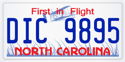 NC license plate DIC9895