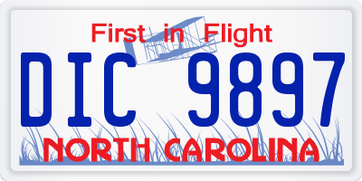 NC license plate DIC9897