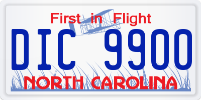NC license plate DIC9900