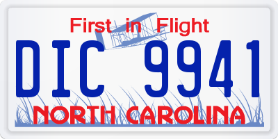 NC license plate DIC9941