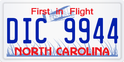NC license plate DIC9944
