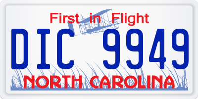 NC license plate DIC9949