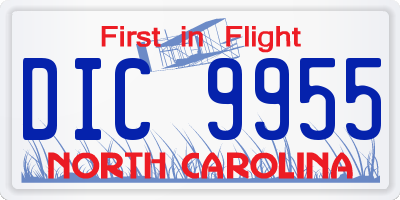 NC license plate DIC9955