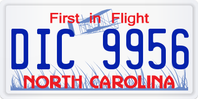 NC license plate DIC9956