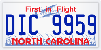 NC license plate DIC9959